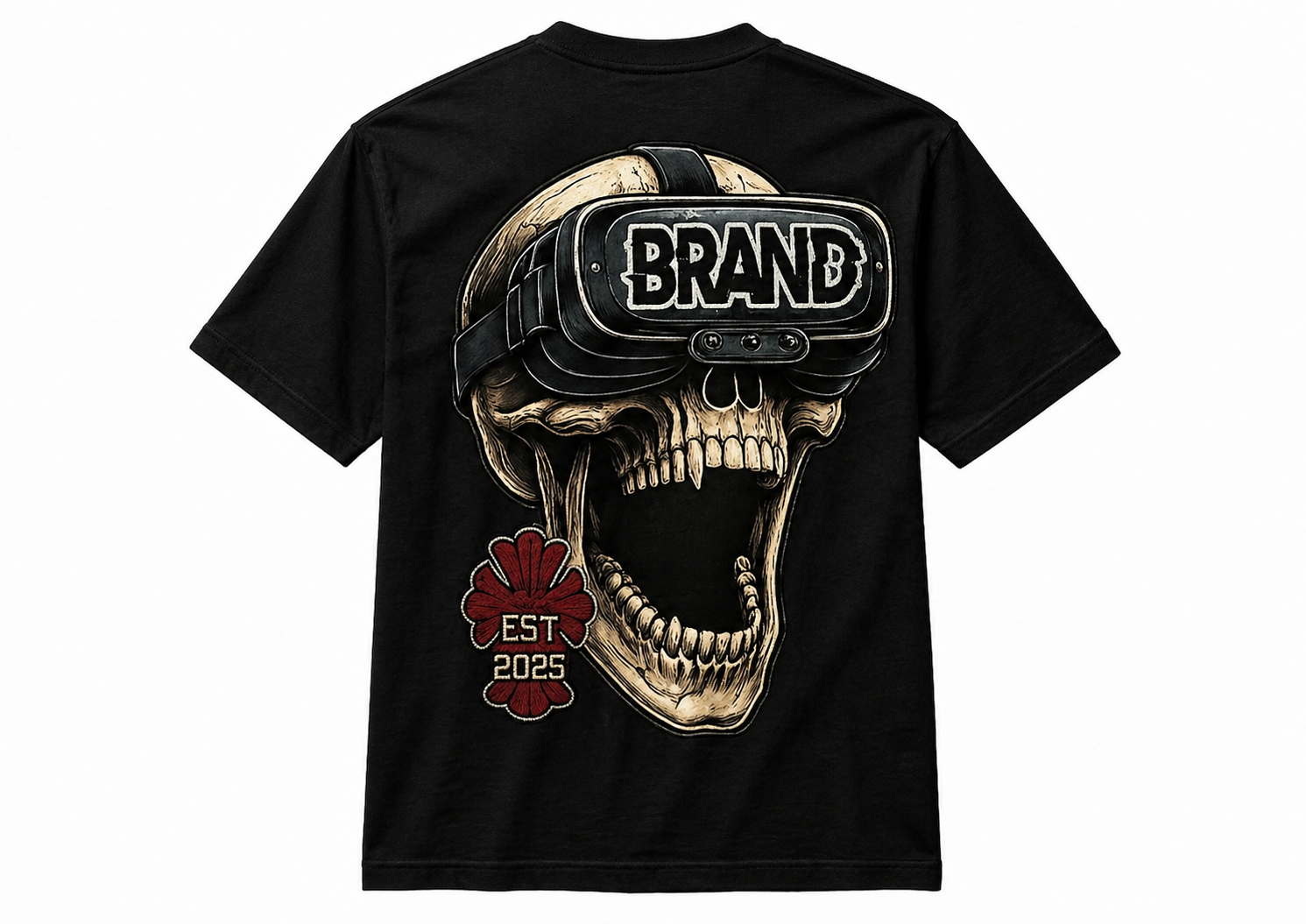 VR Skull Streetwear Tee EST 2026 (black)