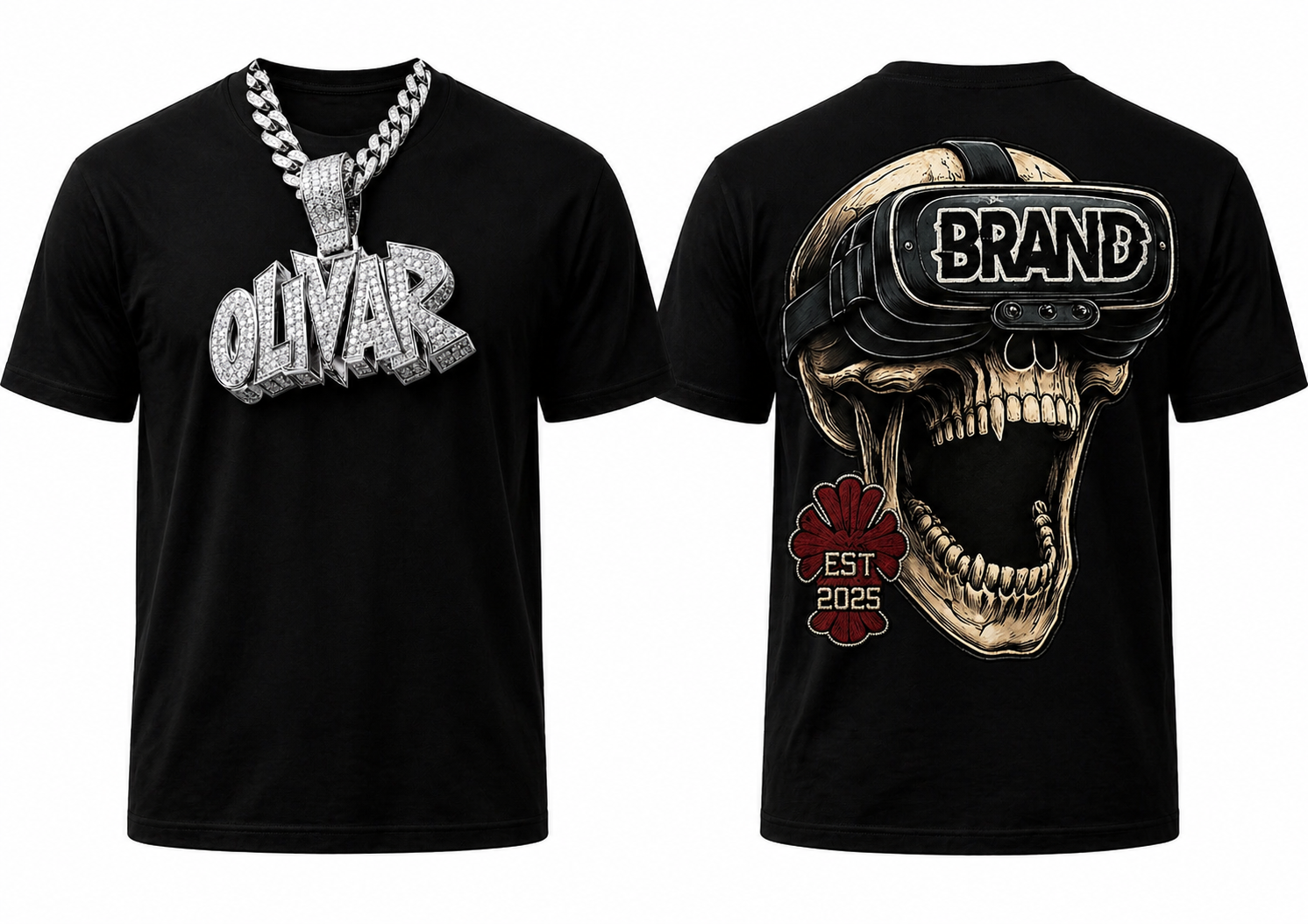 VR Skull Streetwear Tee EST 2026 (black)