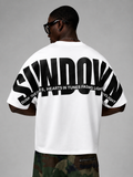 Shadow Oversized T-Shirt for Men | Bold Back Print Streetwear Tee | Premium White Cotton T-Shirt