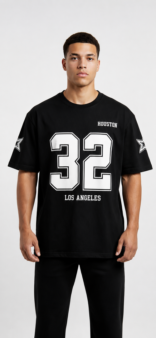 Premium Oversized Black Graphic T-Shirt for Men | 32 Print Casual Streetwear Tee
