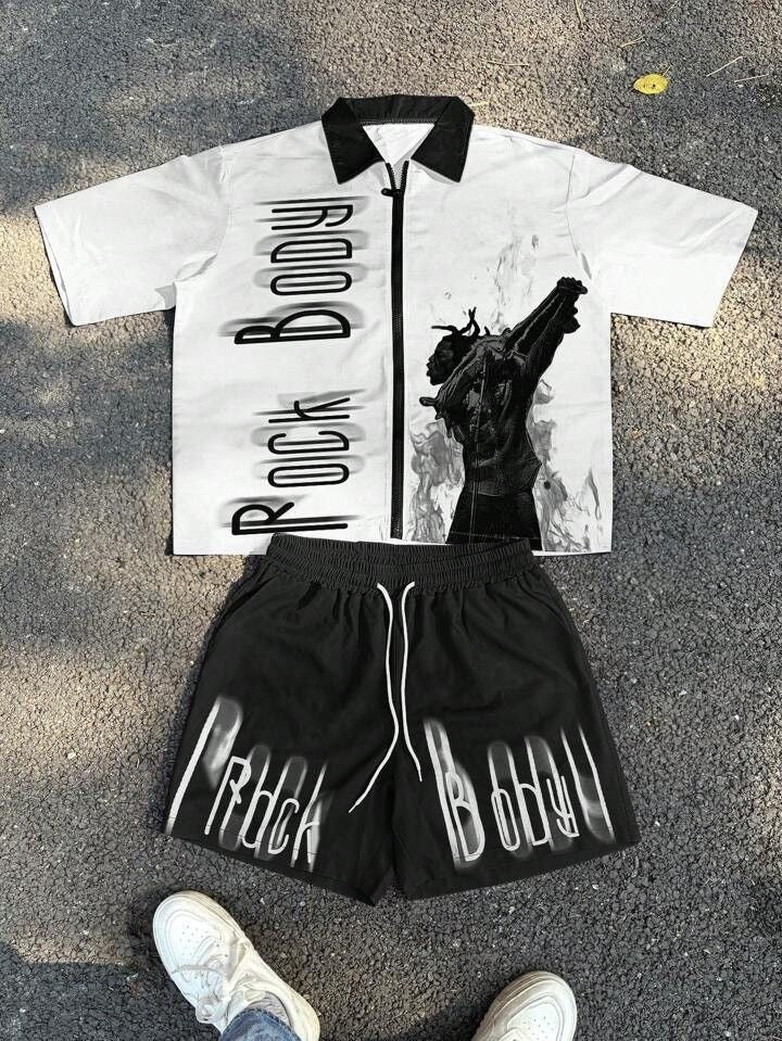 Rock Body Co-ord Set – Stylish Graphic Shirt & Shorts Combo