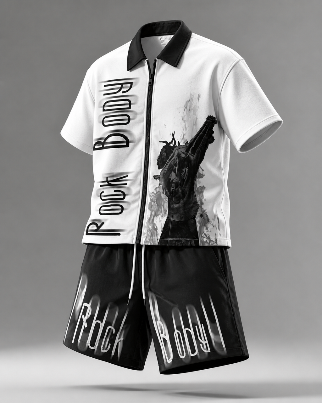 Rock Body Co-ord Set – Stylish Graphic Shirt & Shorts Combo